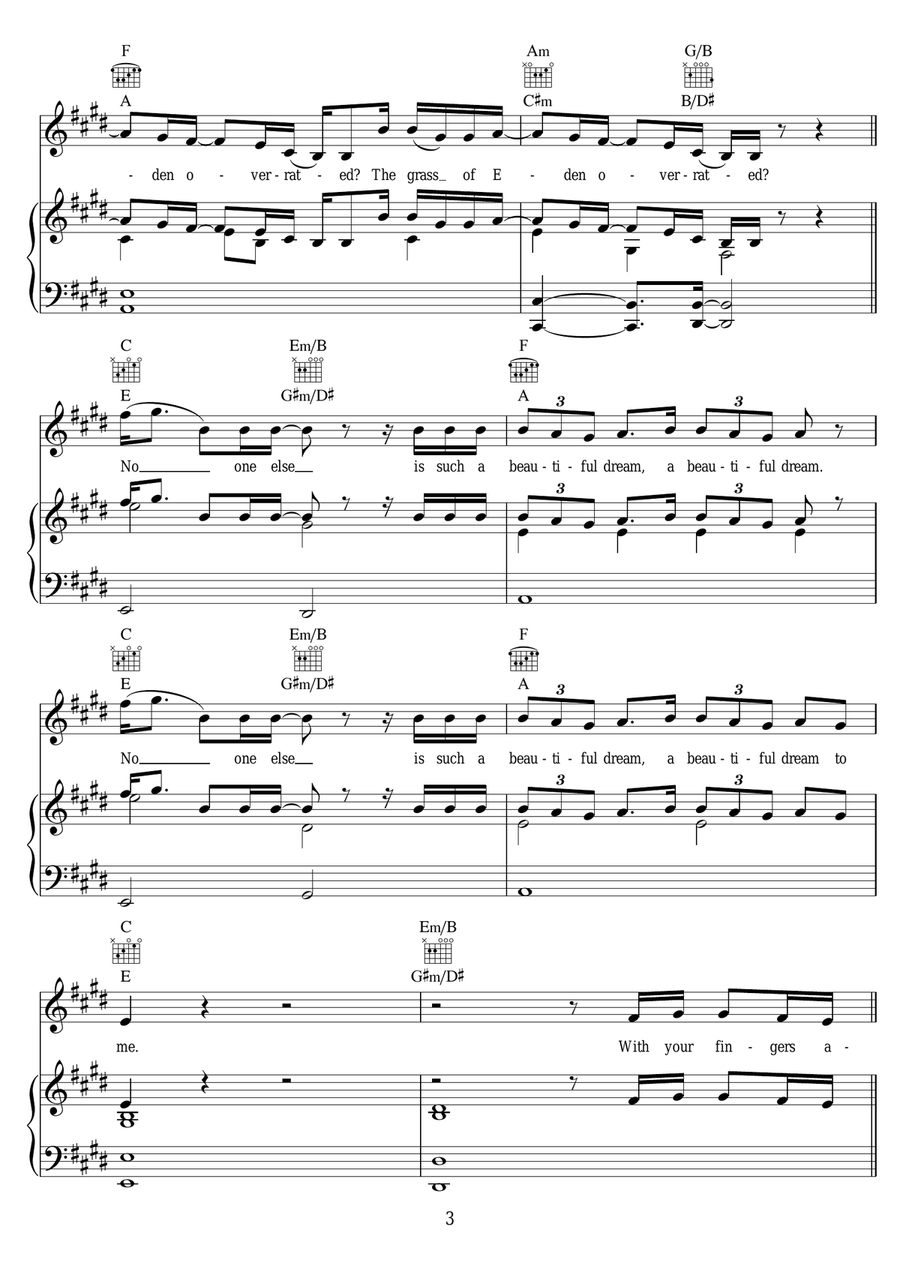 The Beautiful Dream The Beautiful Dream Piano, Vocal scores gallery preview page 3