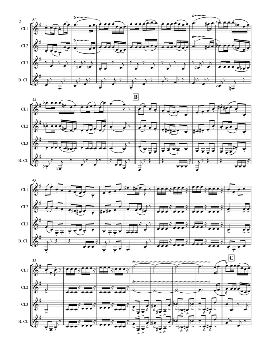 Bizet – Selections from CARMEN (for Clarinet Quartet) Clarinet Quartet scores gallery preview page 3