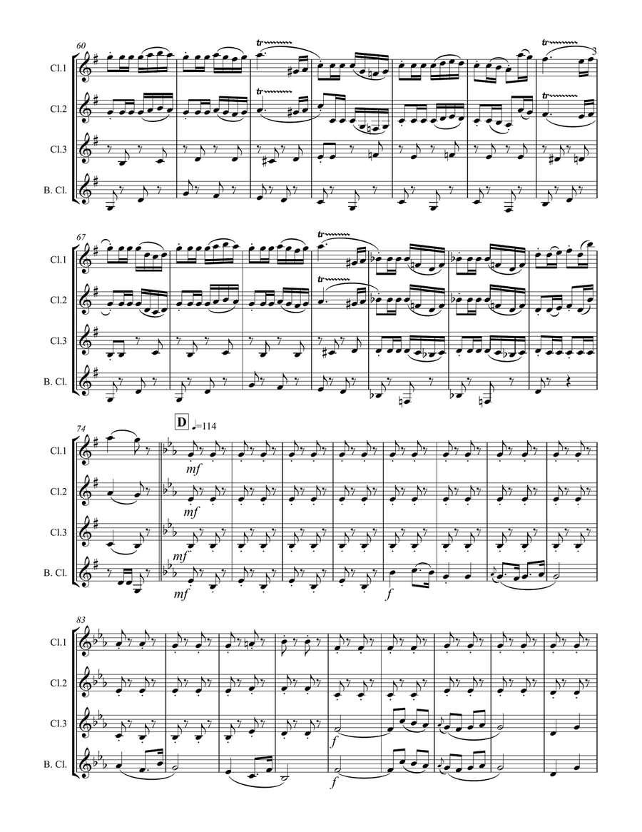 Bizet – Selections from CARMEN (for Clarinet Quartet) Clarinet Quartet scores gallery preview page 4