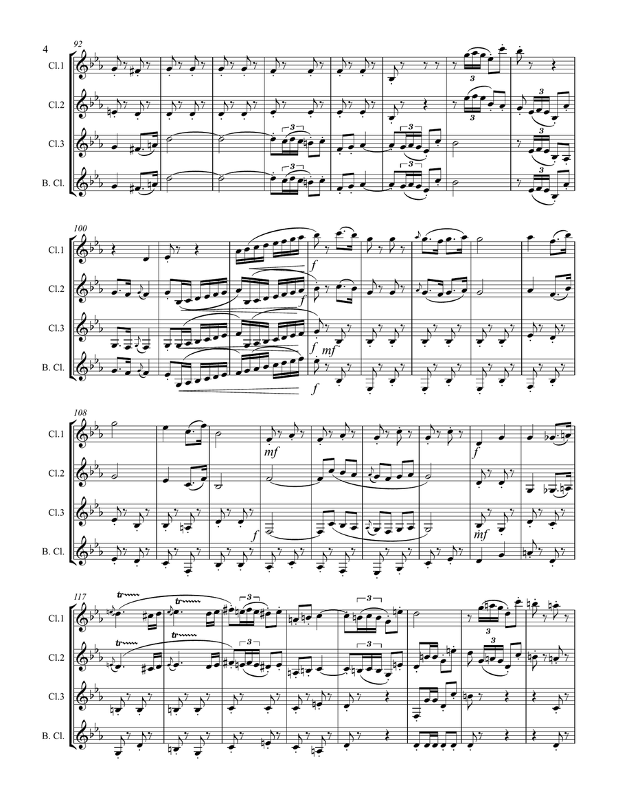 Bizet – Selections from CARMEN (for Clarinet Quartet) Clarinet Quartet scores gallery preview page 5