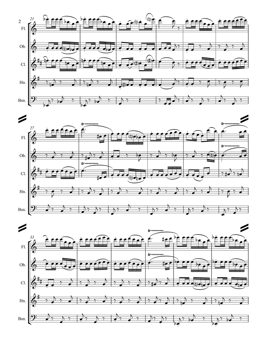 Bizet – Selections from CARMEN (for Woodwind Quintet) Woodwind Quintet scores gallery preview page 3