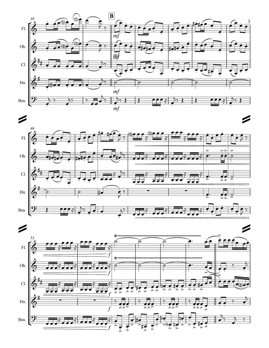 Bizet – Selections from CARMEN (for Woodwind Quintet) Woodwind Quintet scores gallery preview page 4