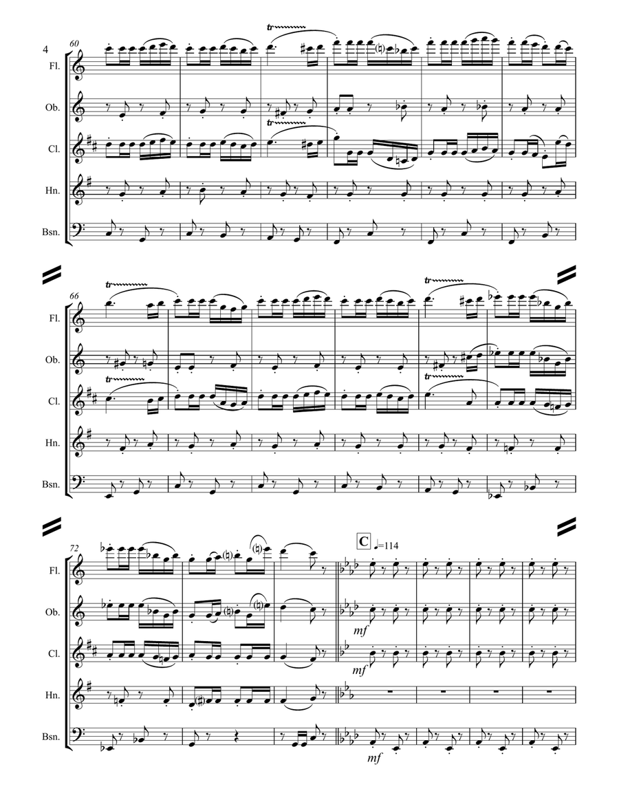 Bizet – Selections from CARMEN (for Woodwind Quintet) Woodwind Quintet scores gallery preview page 5
