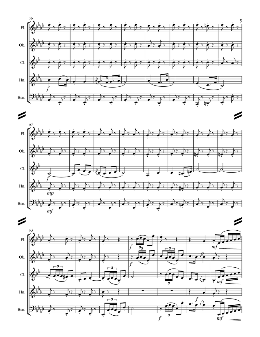 Bizet – Selections from CARMEN (for Woodwind Quintet) Woodwind Quintet scores gallery preview page 6