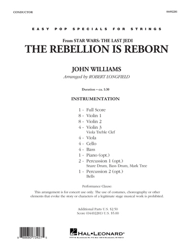 The Rebellion Is Reborn (from Star Wars: The Last Jedi) - Conductor Score (Full Score)