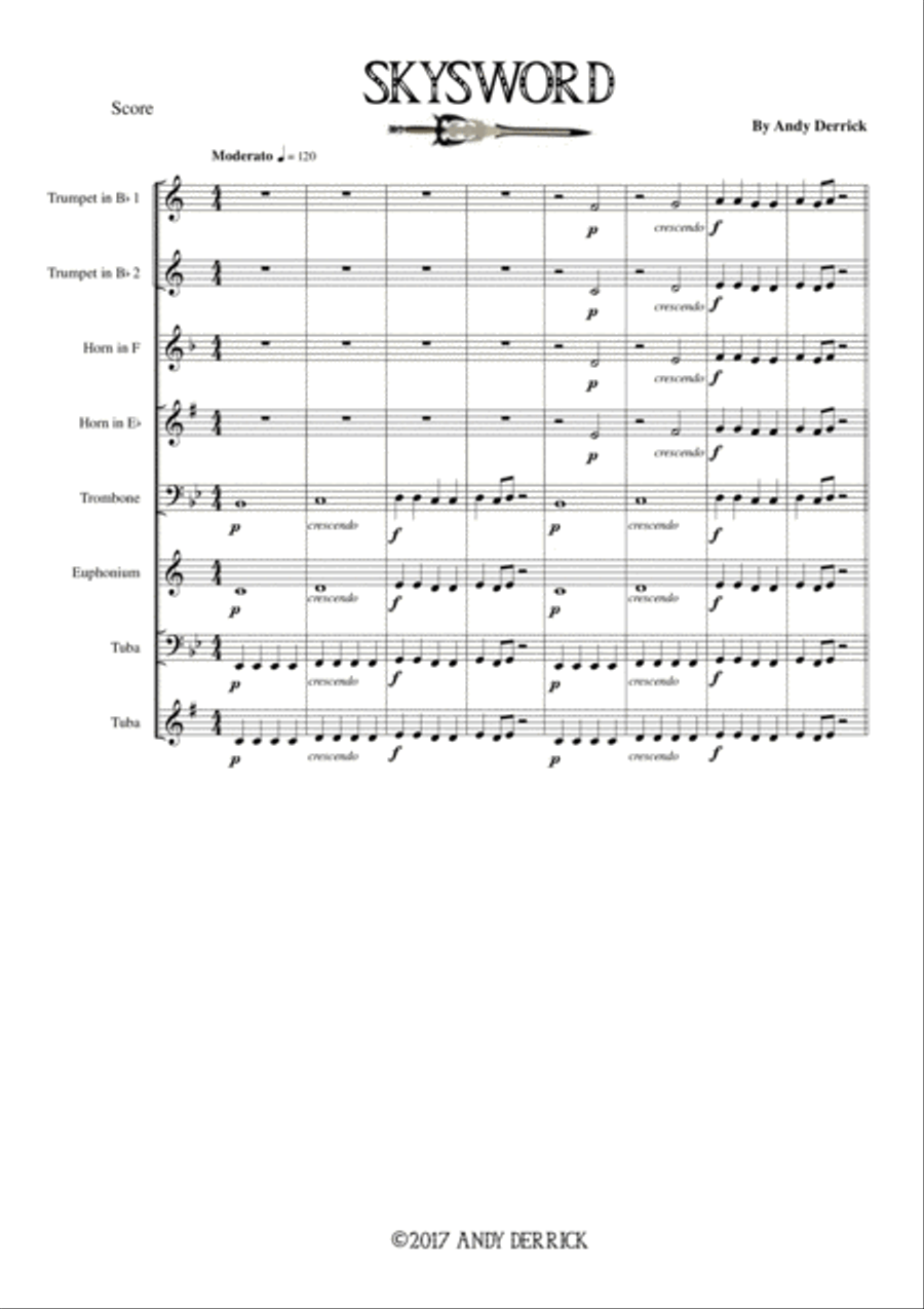 Skysword for Junior Brass Band Euphonium scores gallery preview page 1