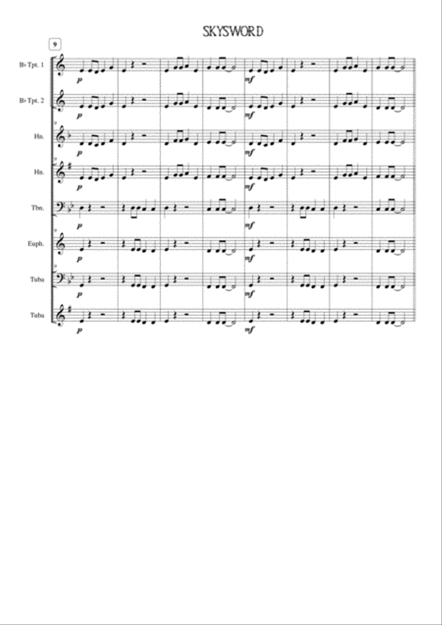 Skysword for Junior Brass Band Euphonium scores gallery preview page 2