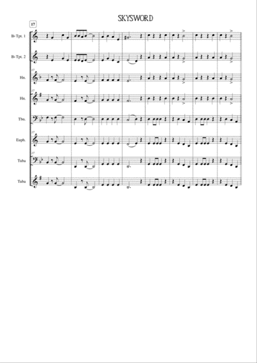 Skysword for Junior Brass Band Euphonium scores gallery preview page 3