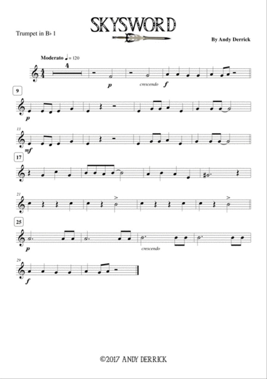 Skysword for Junior Brass Band Euphonium scores gallery preview page 5