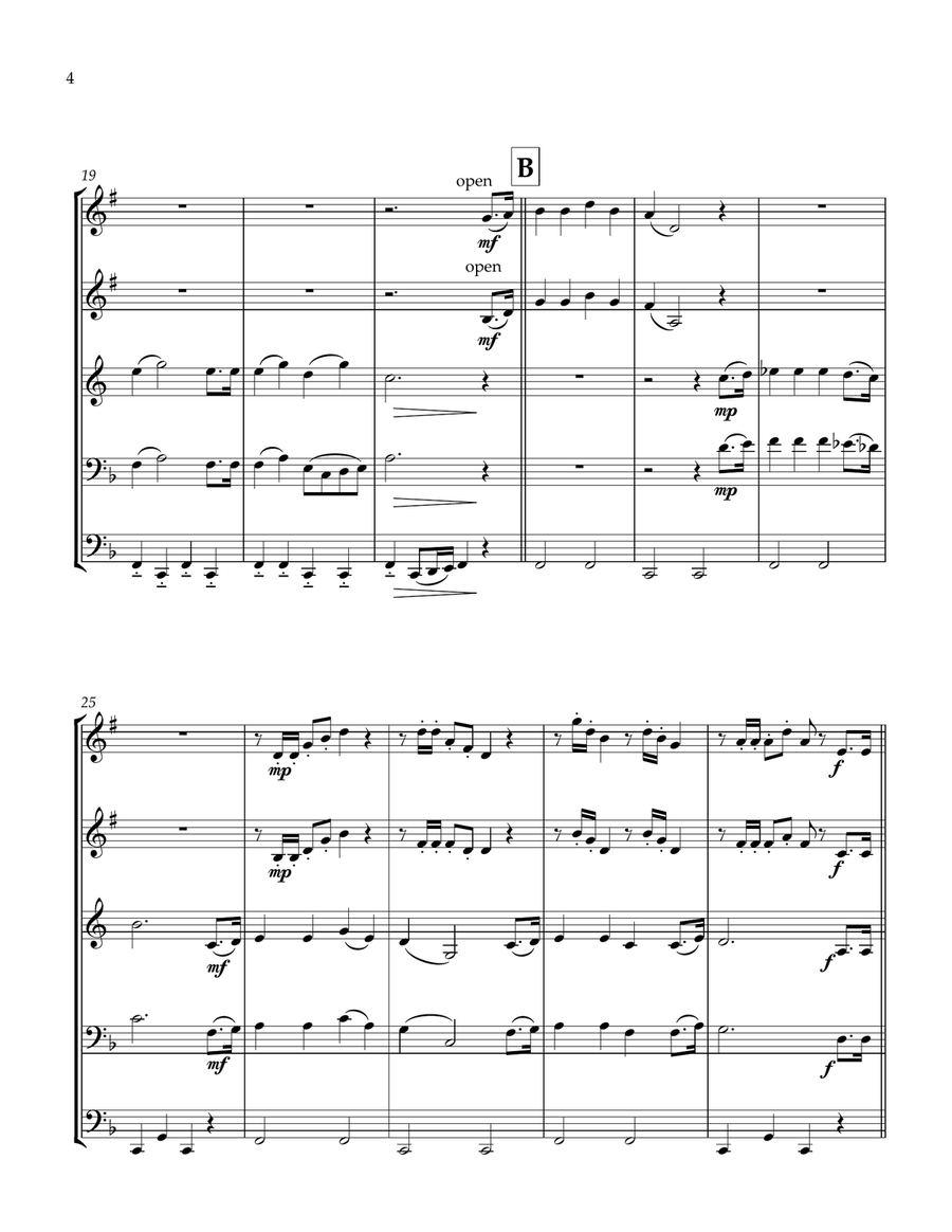 Azores Regional Anthem for Brass Quintet Brass Quintet scores gallery preview page 4