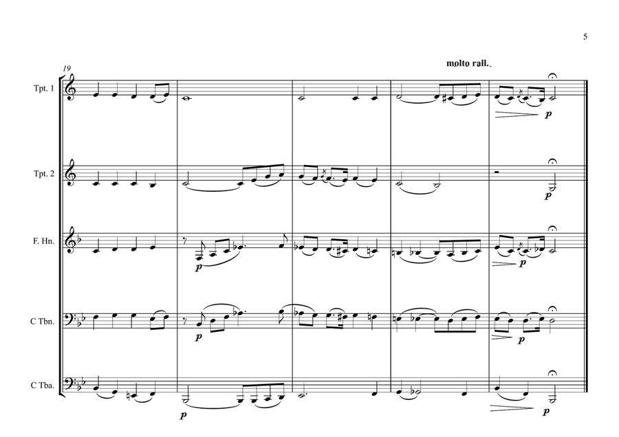 Hungarian National Anthem (“Himnusz”) for Brass Quintet Brass Quintet scores gallery preview page 5