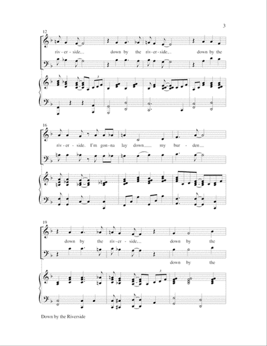 Down by the Riverside with Standing in the Need of Prayer 3-Part scores gallery preview page 13