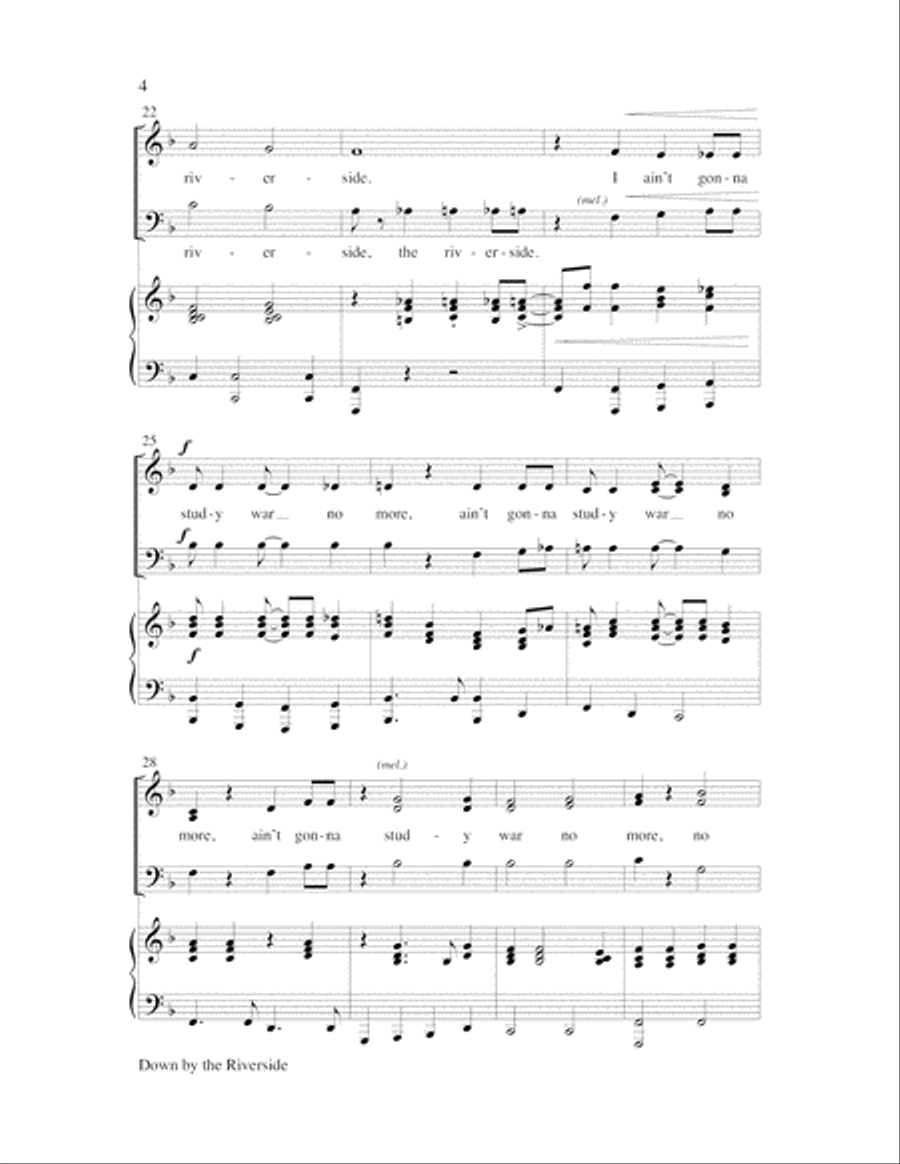 Down by the Riverside with Standing in the Need of Prayer 3-Part scores gallery preview page 14