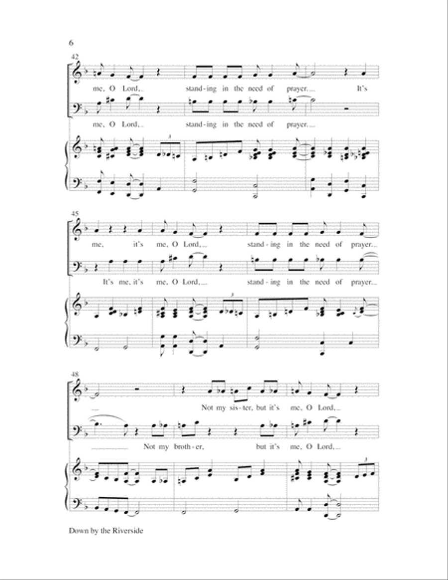 Down by the Riverside with Standing in the Need of Prayer 3-Part scores gallery preview page 16