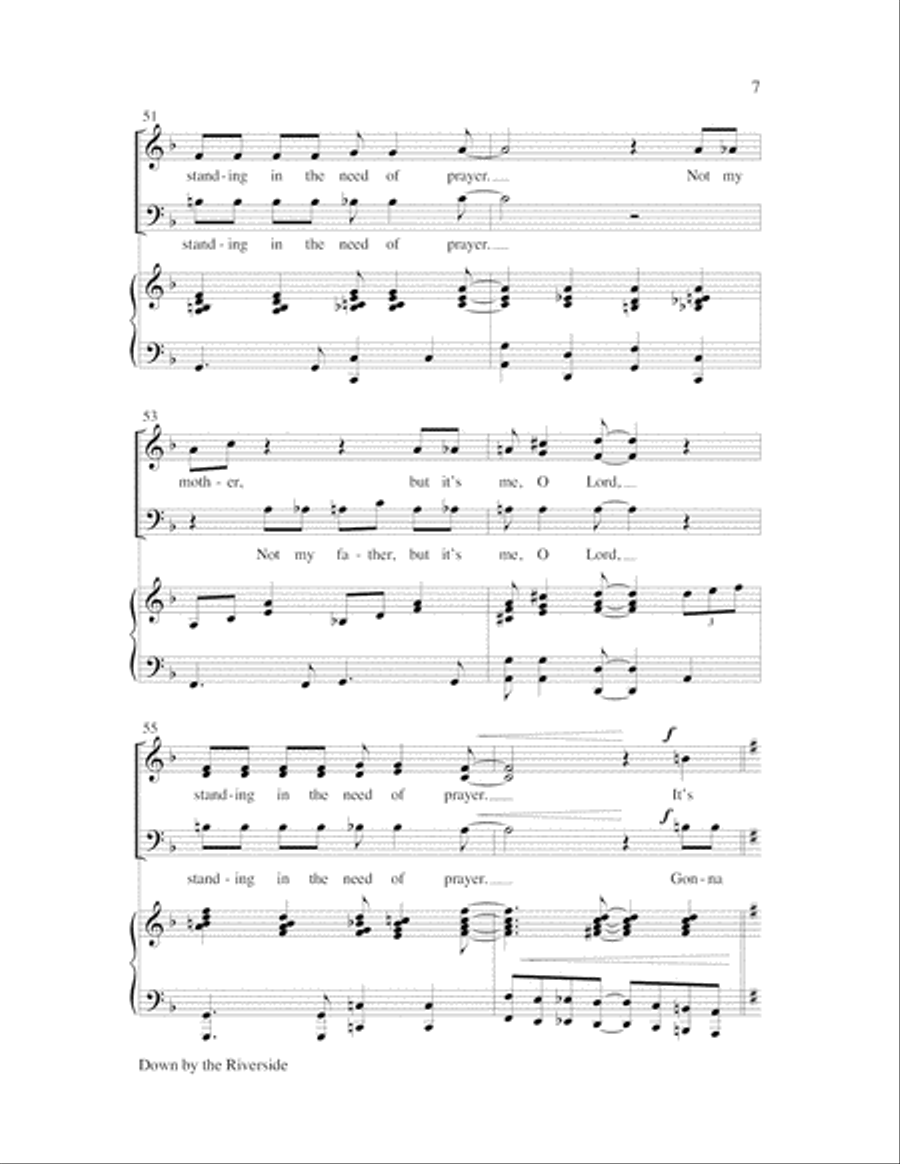 Down by the Riverside with Standing in the Need of Prayer 3-Part scores gallery preview page 17