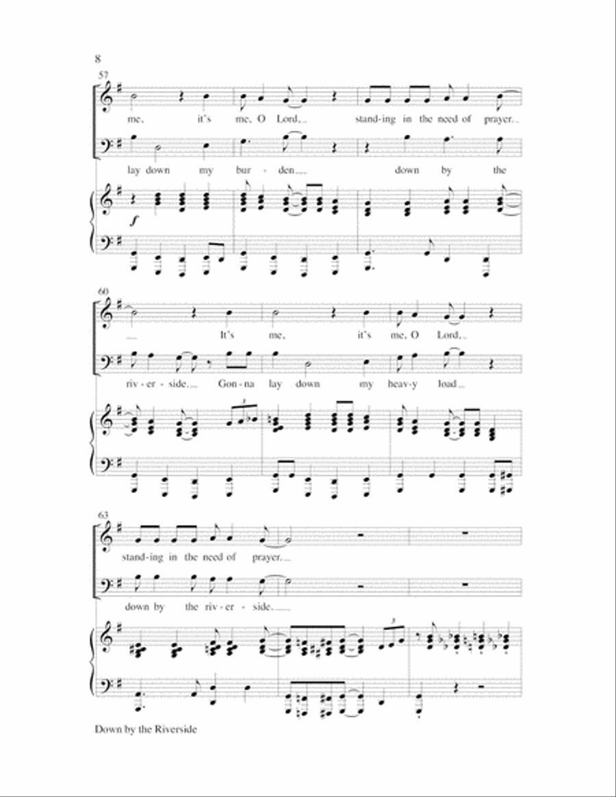 Down by the Riverside with Standing in the Need of Prayer 3-Part scores gallery preview page 18