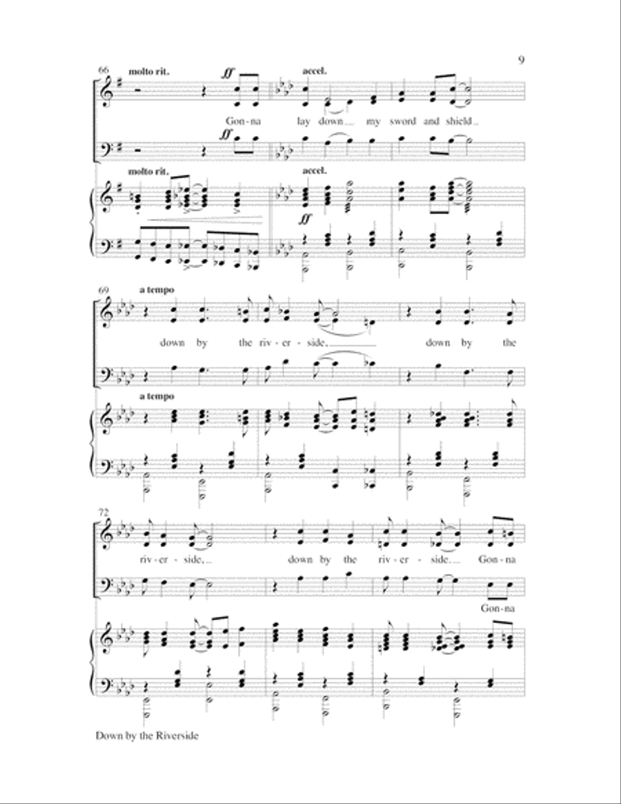 Down by the Riverside with Standing in the Need of Prayer 3-Part scores gallery preview page 19