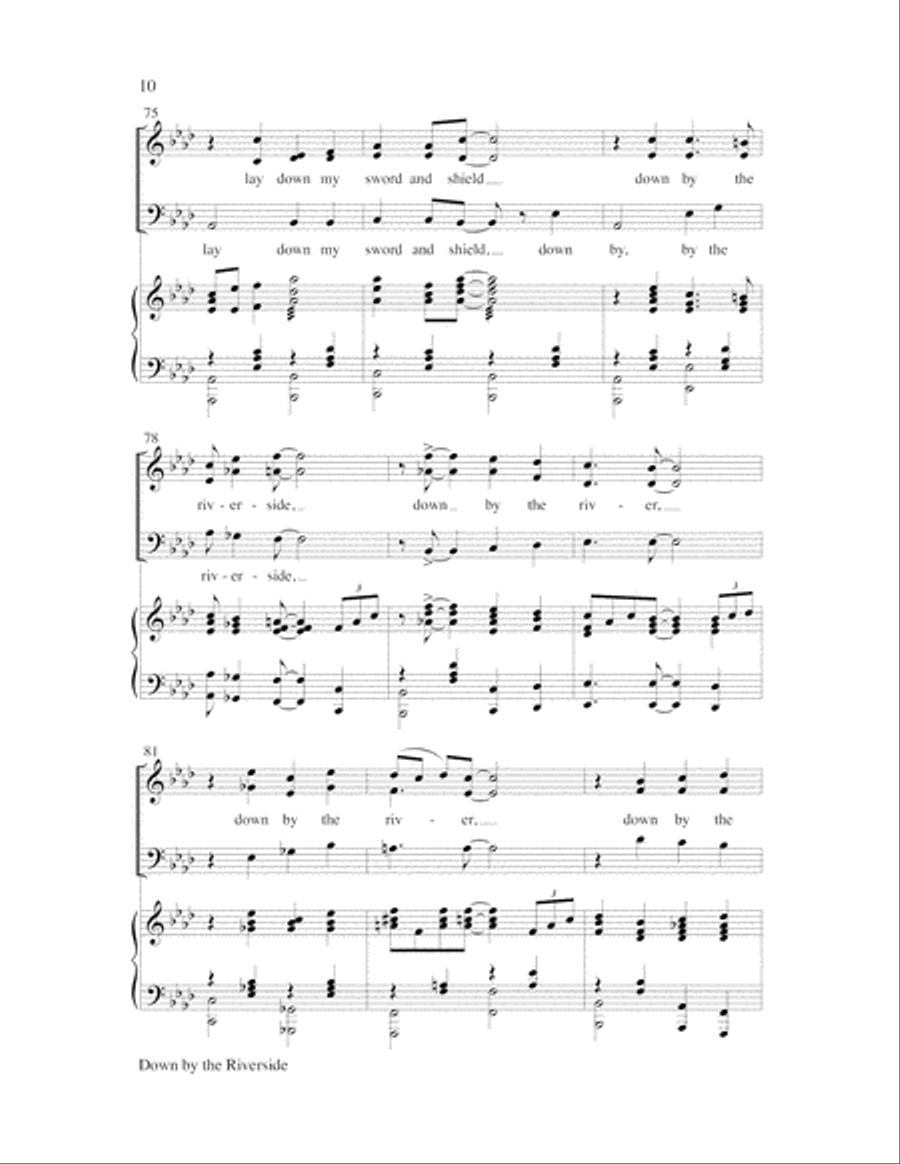 Down by the Riverside with Standing in the Need of Prayer 3-Part scores gallery preview page 20