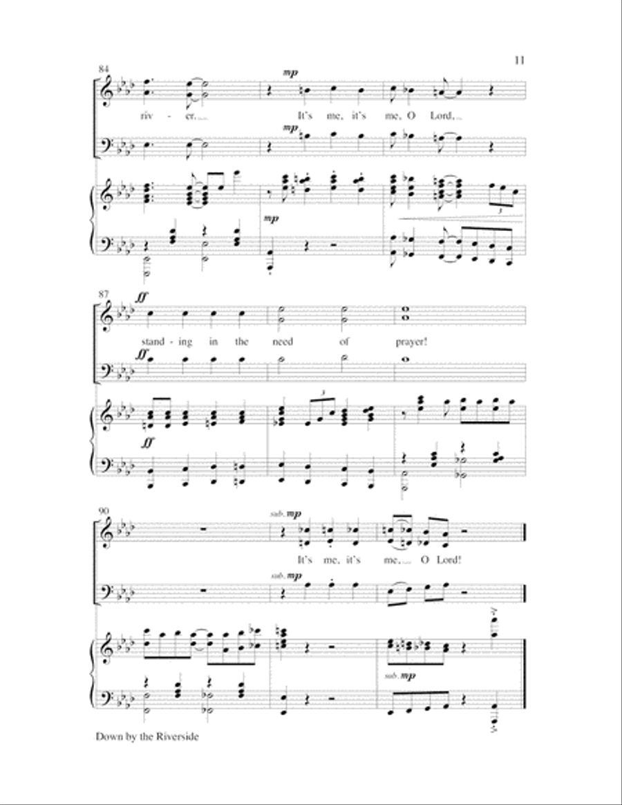 Down by the Riverside with Standing in the Need of Prayer 3-Part scores gallery preview page 21