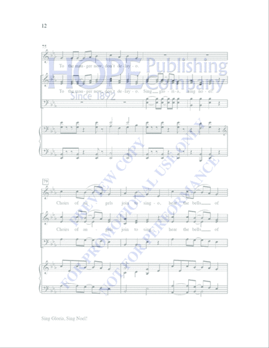 Sing Gloria, Sing Noel! SATB 4-Part scores gallery preview page 11