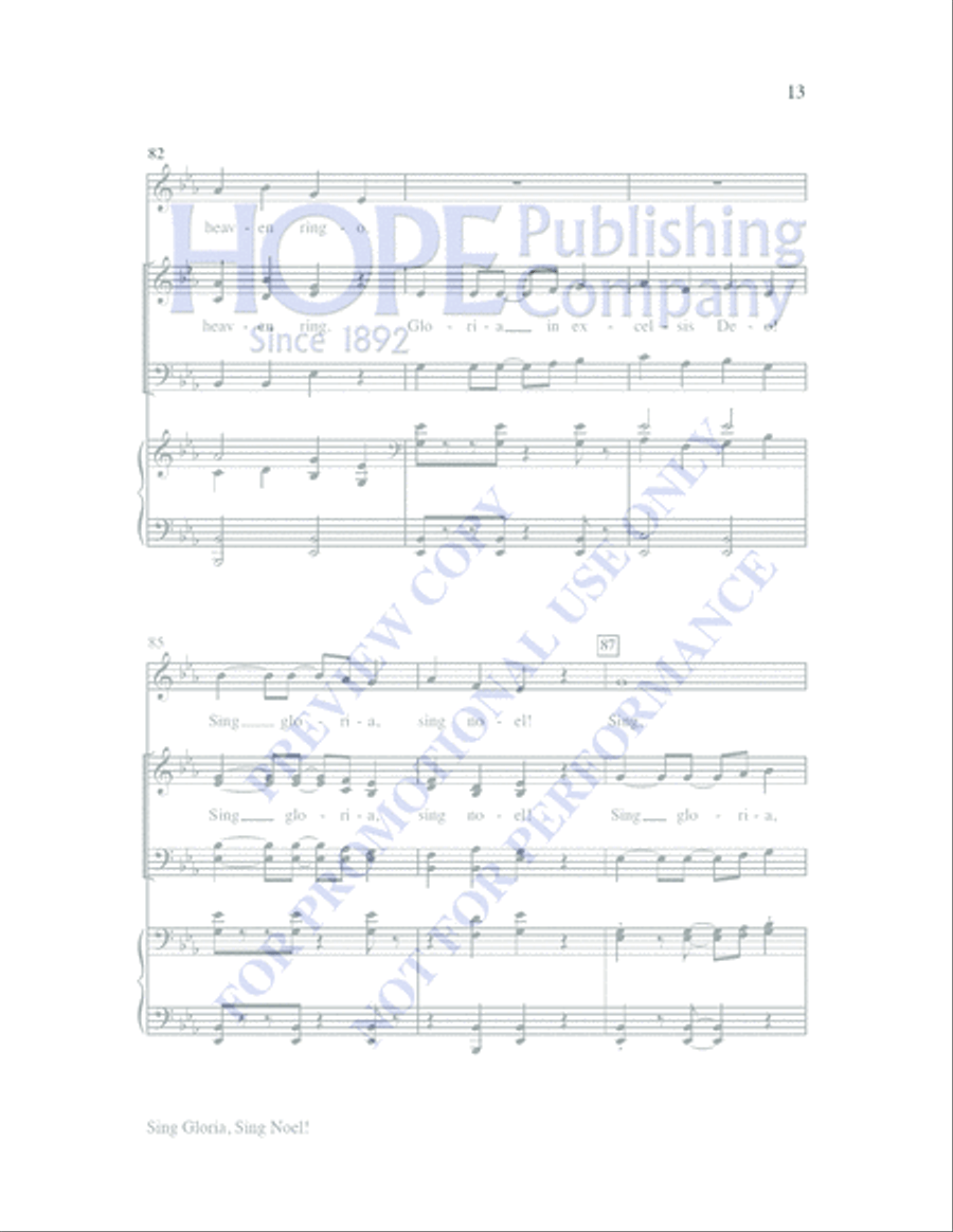 Sing Gloria, Sing Noel! SATB 4-Part scores gallery preview page 12
