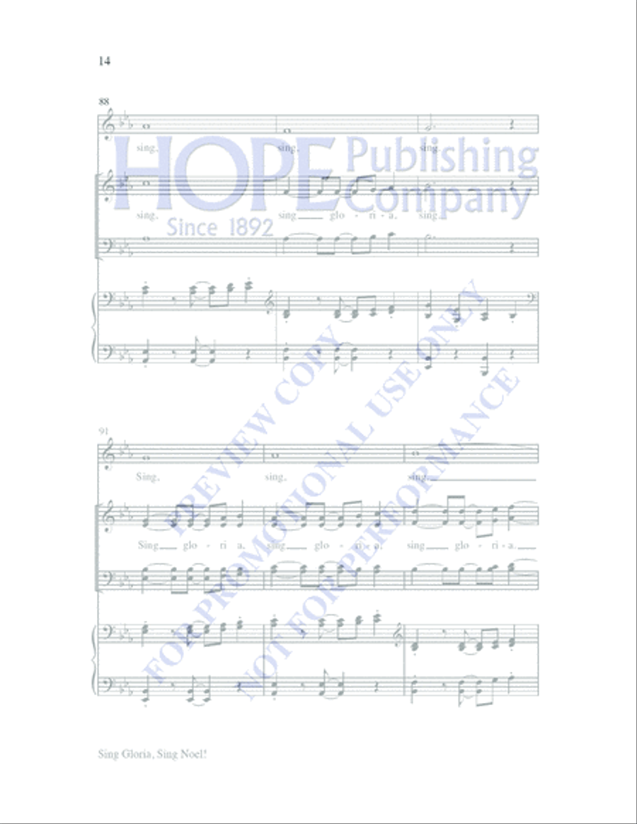 Sing Gloria, Sing Noel! SATB 4-Part scores gallery preview page 13