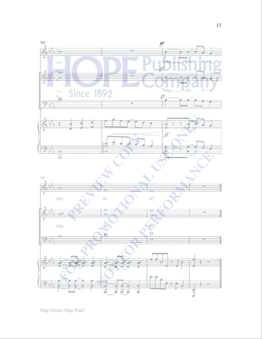 Sing Gloria, Sing Noel! SATB 4-Part scores gallery preview page 14