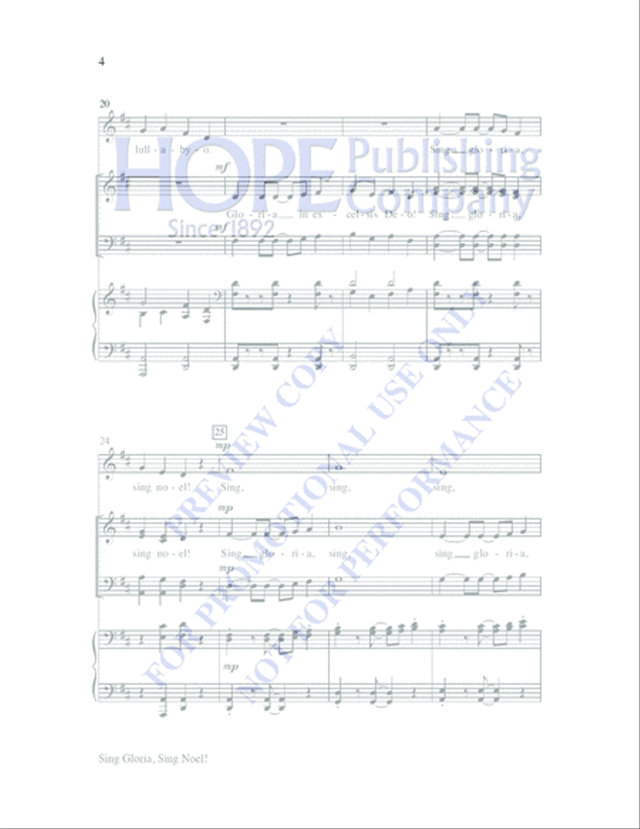 Sing Gloria, Sing Noel! SATB 4-Part scores gallery preview page 3