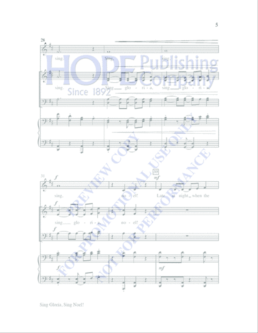 Sing Gloria, Sing Noel! SATB 4-Part scores gallery preview page 4