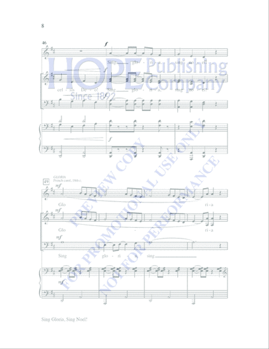 Sing Gloria, Sing Noel! SATB 4-Part scores gallery preview page 7
