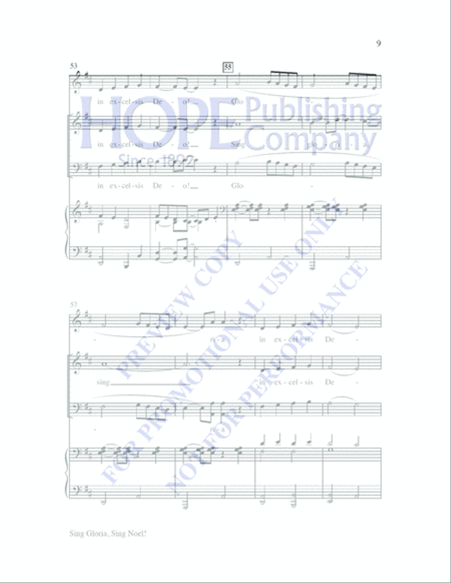 Sing Gloria, Sing Noel! SATB 4-Part scores gallery preview page 8