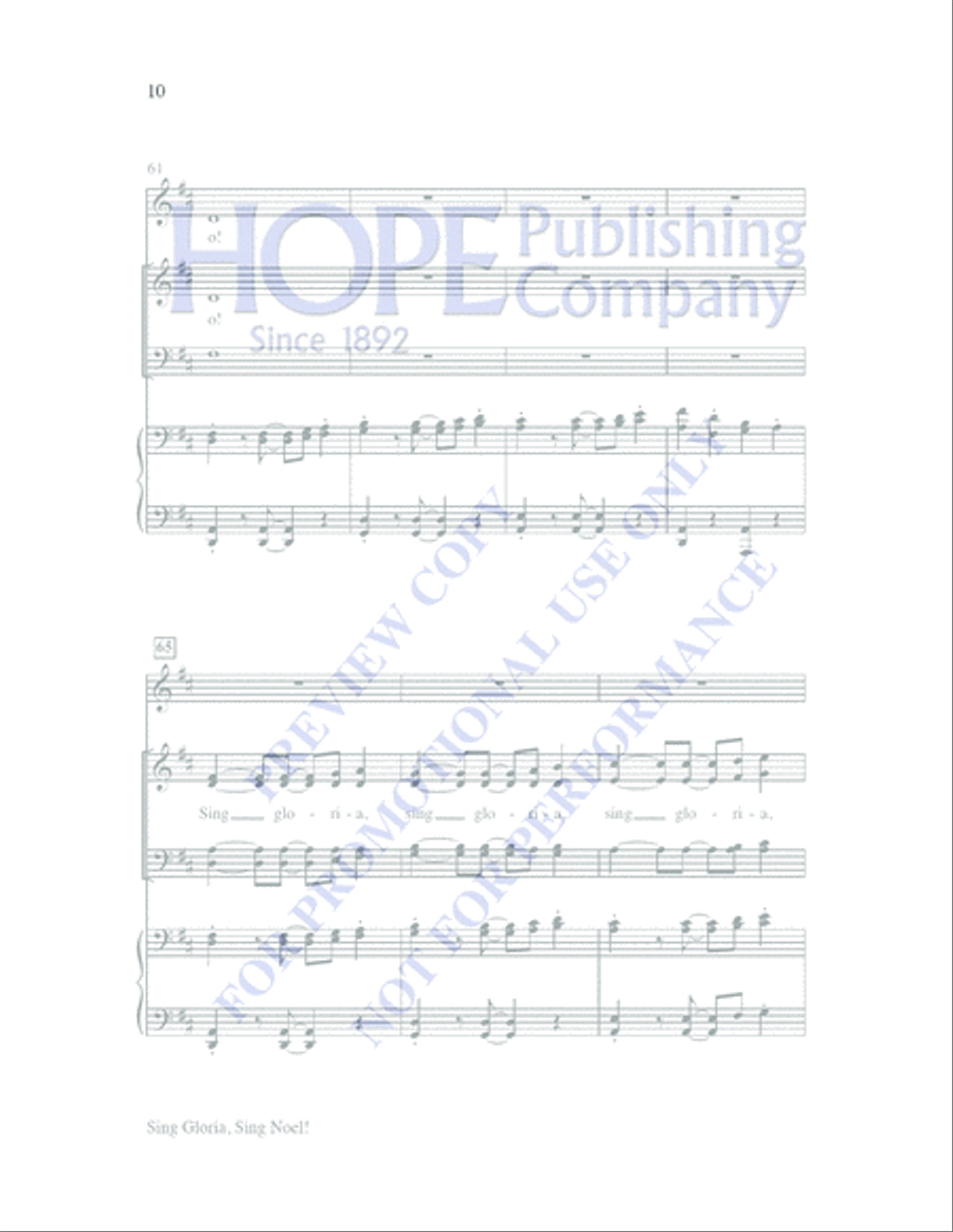Sing Gloria, Sing Noel! SATB 4-Part scores gallery preview page 9