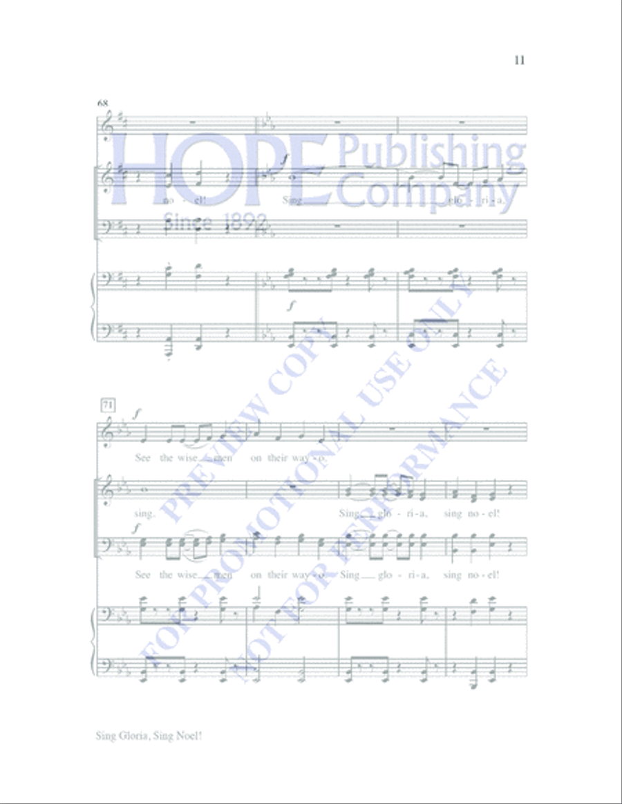 Sing Gloria, Sing Noel! SATB 4-Part scores gallery preview page 10