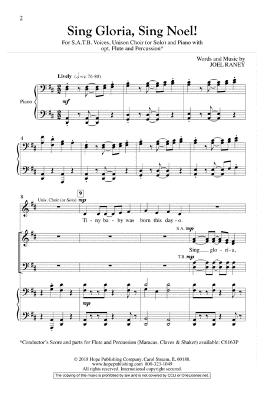 Sing Gloria, Sing Noel! SATB 4-Part scores gallery preview page 16