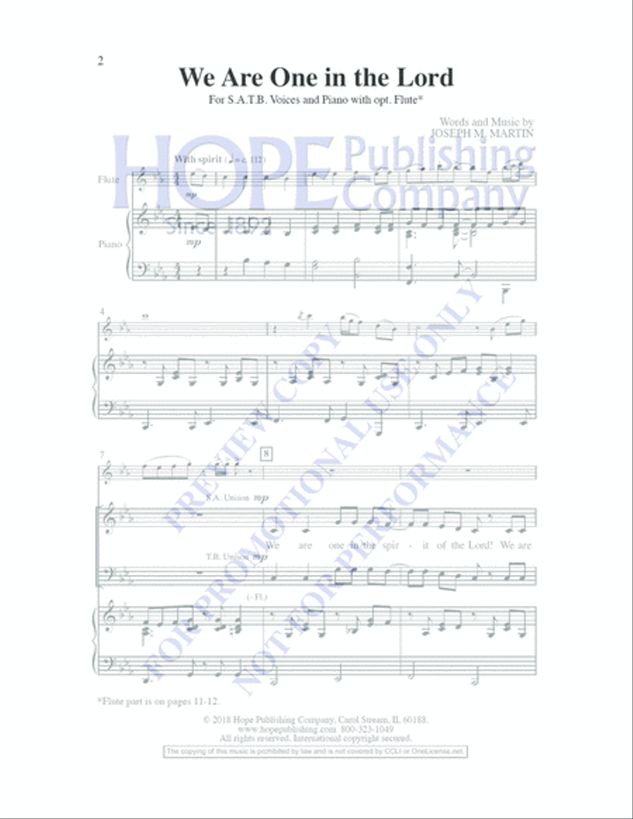 We Are One in the Lord We Are One in the Lord Choir scores gallery preview page 2