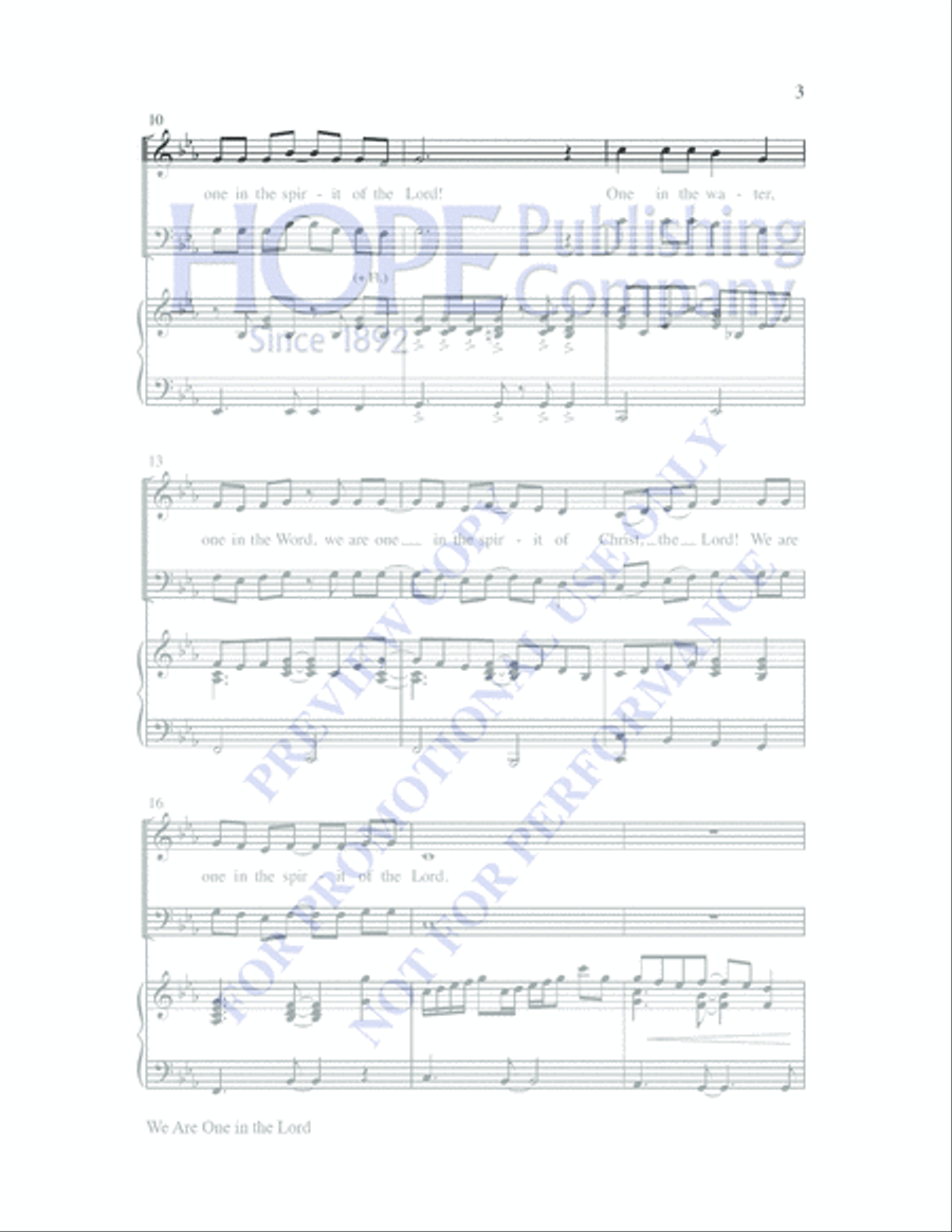 We Are One in the Lord We Are One in the Lord Choir scores gallery preview page 3