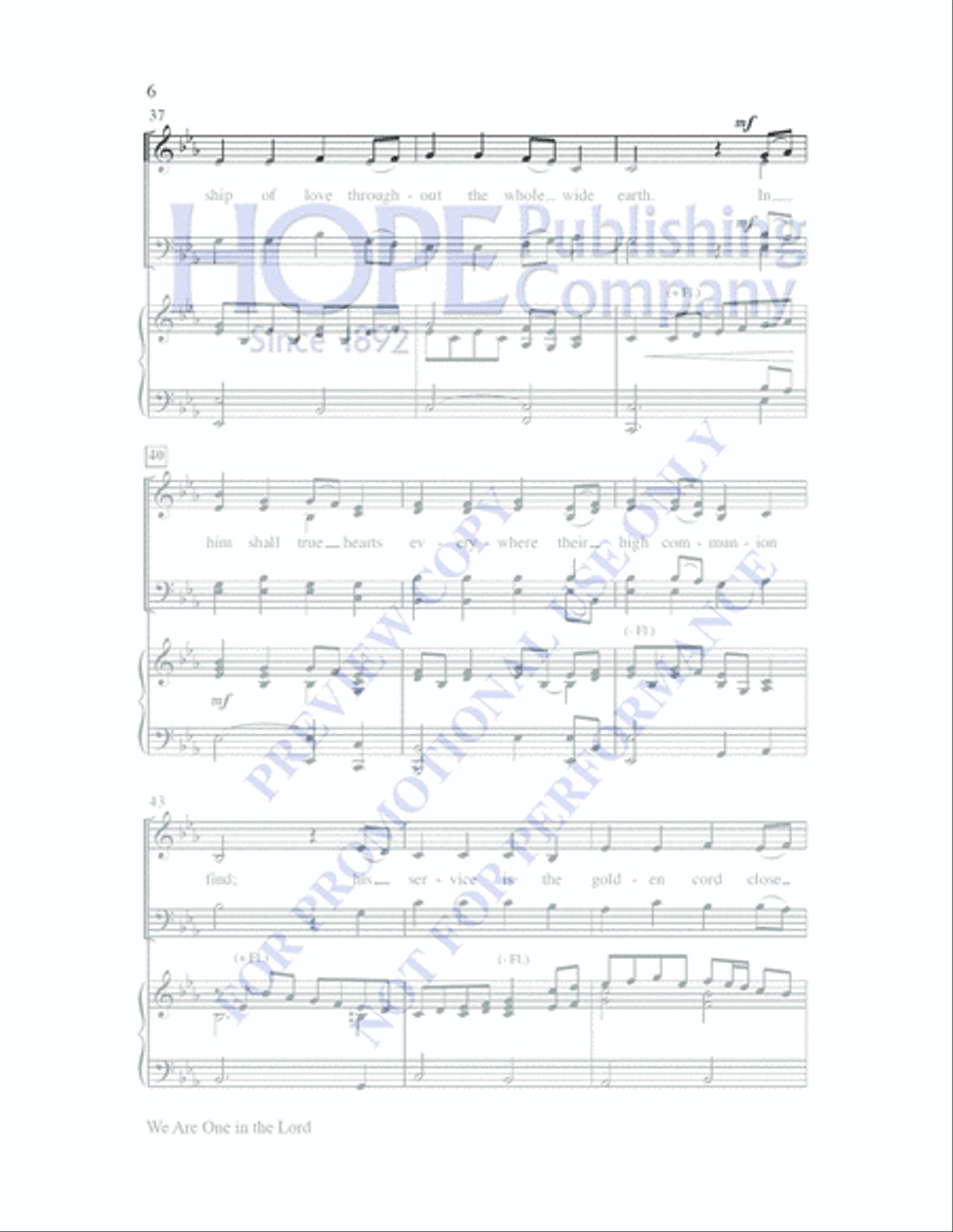 We Are One in the Lord We Are One in the Lord Choir scores gallery preview page 6