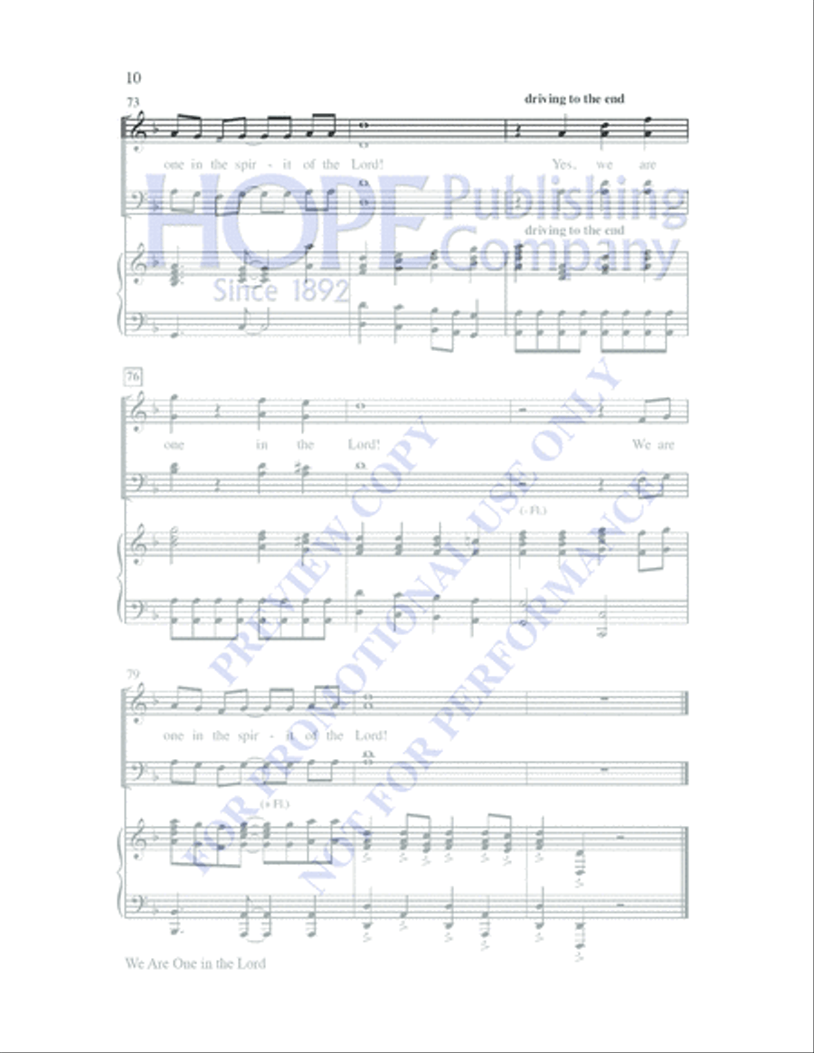 We Are One in the Lord We Are One in the Lord Choir scores gallery preview page 10