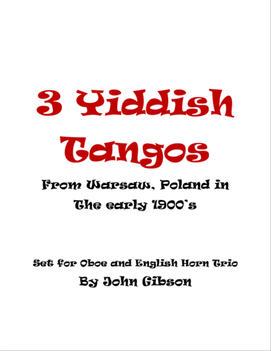 3 Yiddish Tangos for Oboe / English Horn Trio English Horn scores gallery preview page 1
