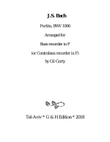 Partita BWV 1006 (arrangement for bass recorder or contrabass recorder in F)