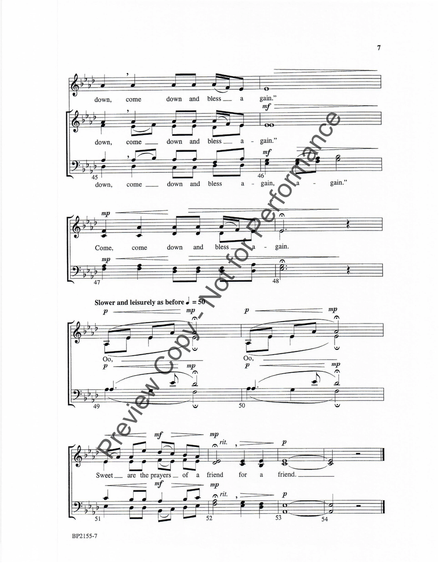 Sweet Are the Prayers of a Friend 4-Part scores gallery preview page 7
