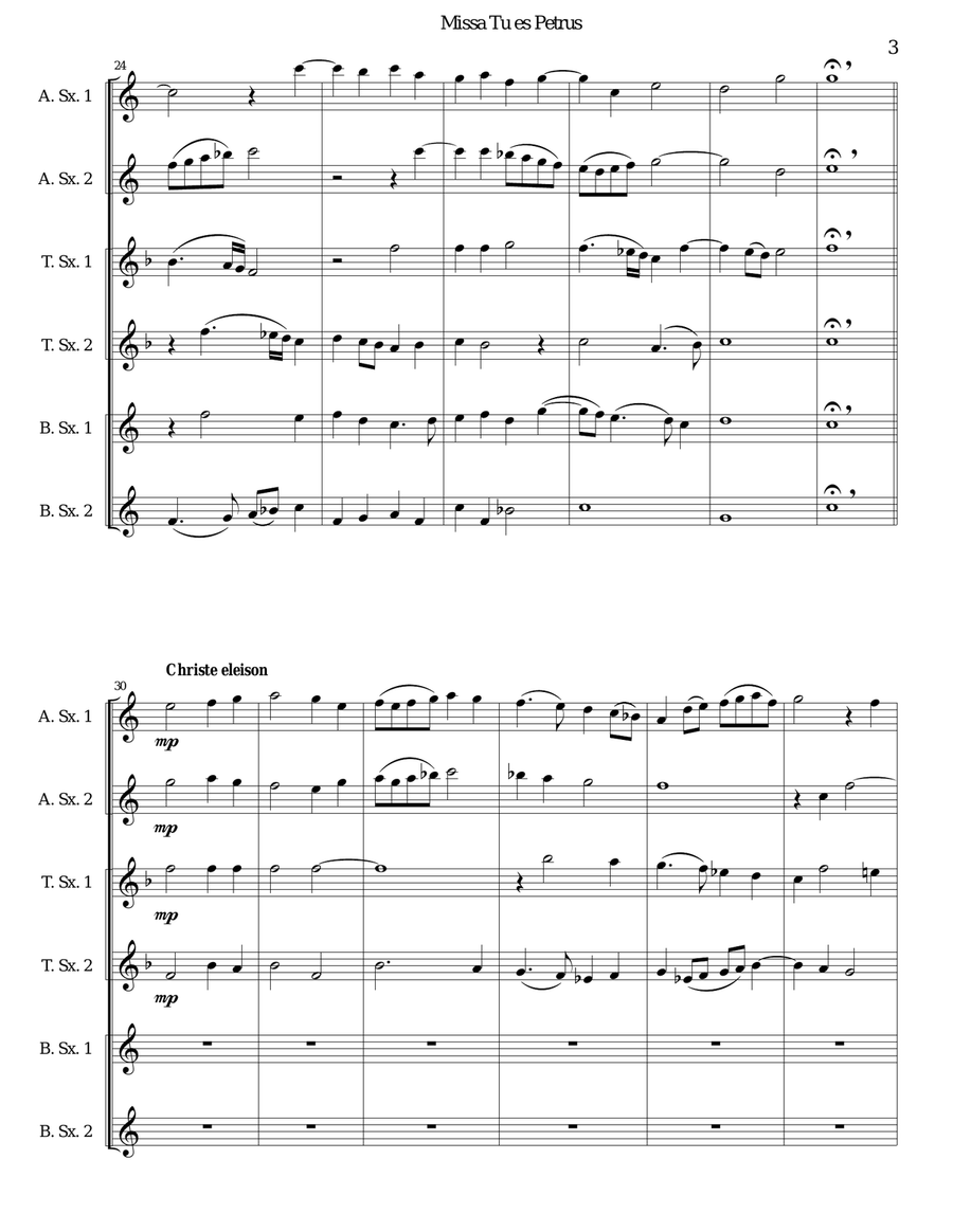 Missa Tu Es Petrus (Mass on 