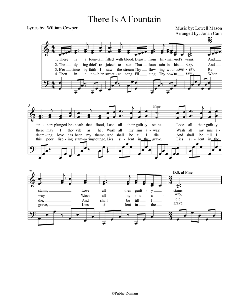 There Is A Fountain There Is A Fountain Piano, Vocal scores gallery preview page 1