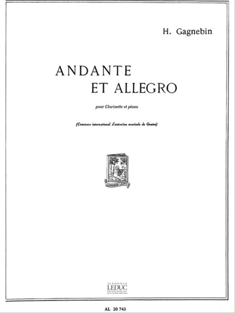 Andante Et Allegro (clarinet & Piano) Clarinet Solo scores gallery preview page 1