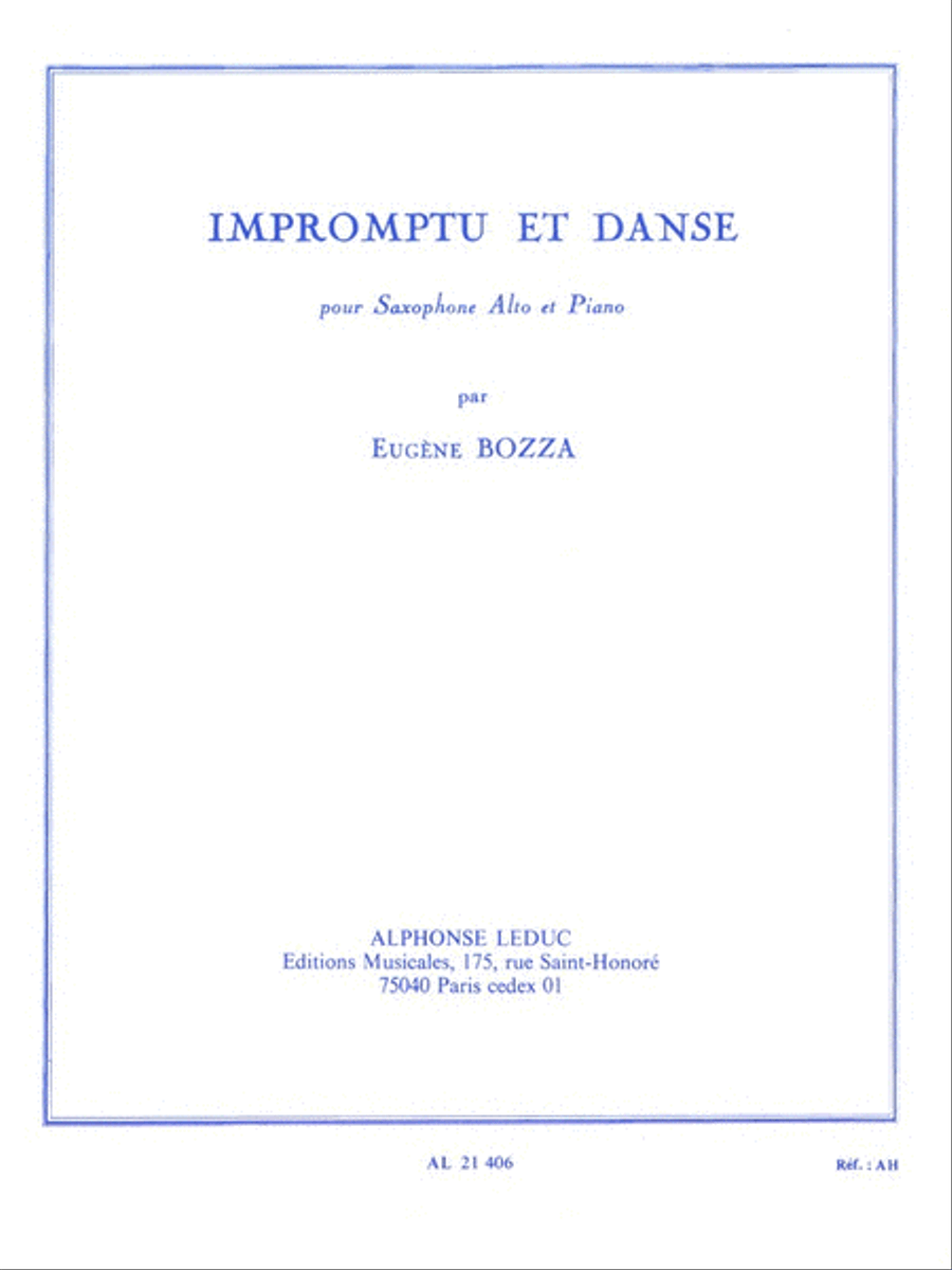 Impromptu Et Danse (saxophone-alto & Piano) Saxophone scores gallery preview page 1