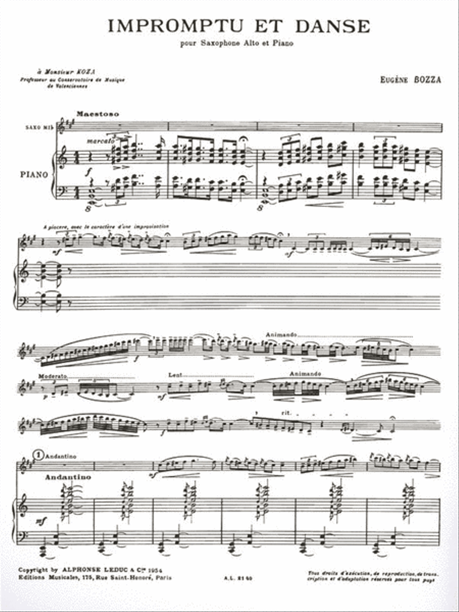 Impromptu Et Danse (saxophone-alto & Piano) Saxophone scores gallery preview page 2