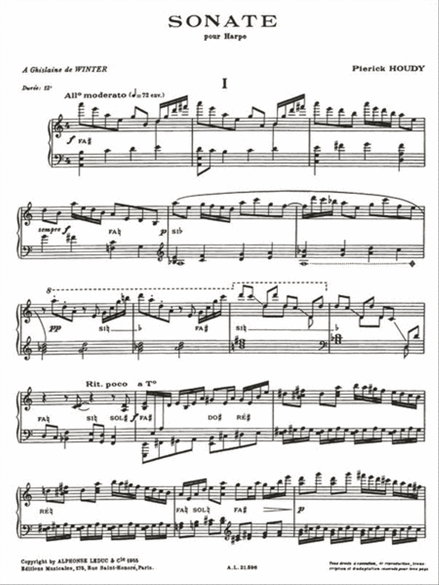 Sonata For Harp Sonata For Harp Harp scores gallery preview page 2