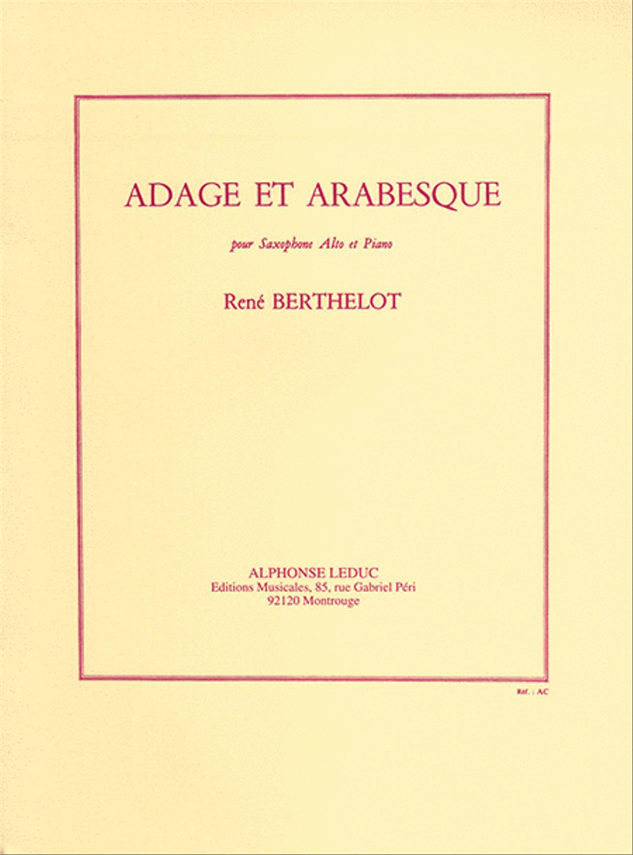 Adage And Arabesque (alto Saxophone And Piano) Alto Saxophone scores gallery preview page 1