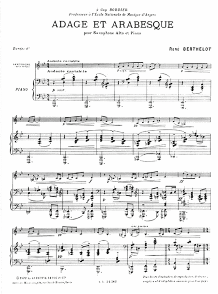 Adage And Arabesque (alto Saxophone And Piano) Alto Saxophone scores gallery preview page 2