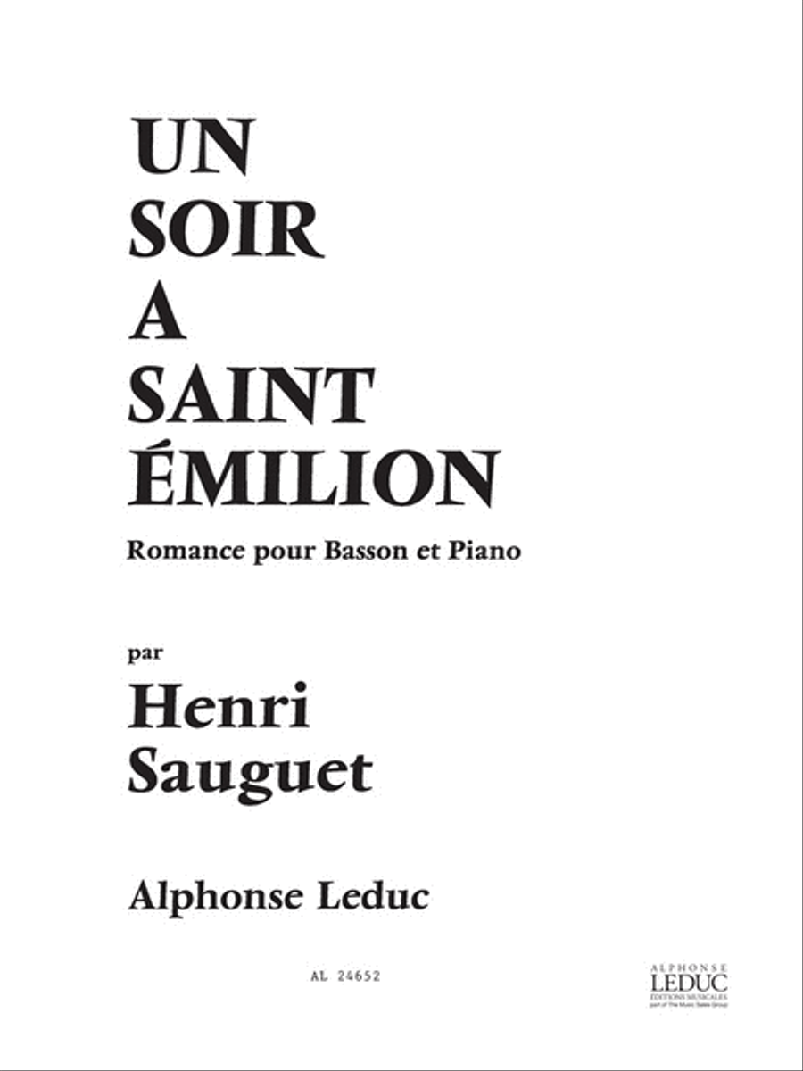 Un Soir A Saint-emillion (bassoon & Piano) Bassoon Solo scores gallery preview page 1